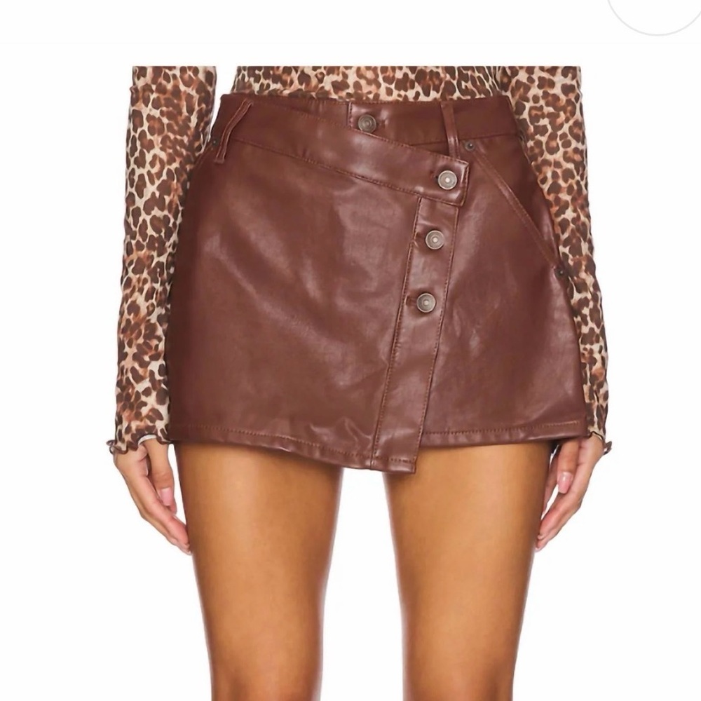 Free People Chocolate Brown Mini Skirt